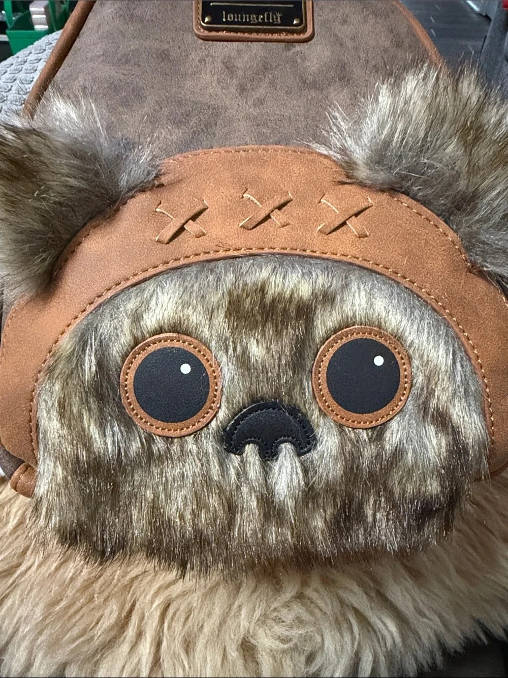 Loungefly Disney Star Wars Ewok Wicket Backpack, wallet, & coin purs